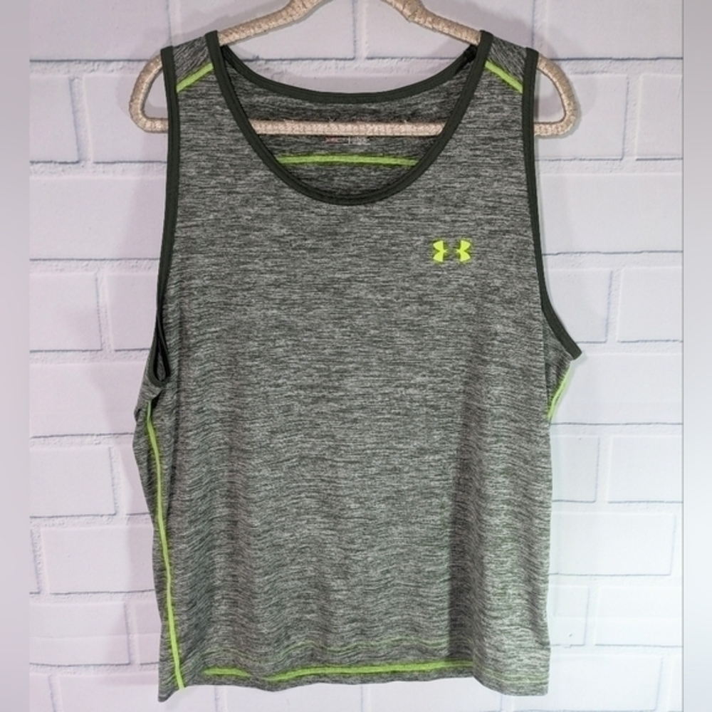 Under Armor Heat Gear Green Spacedye Loose Fit Tank